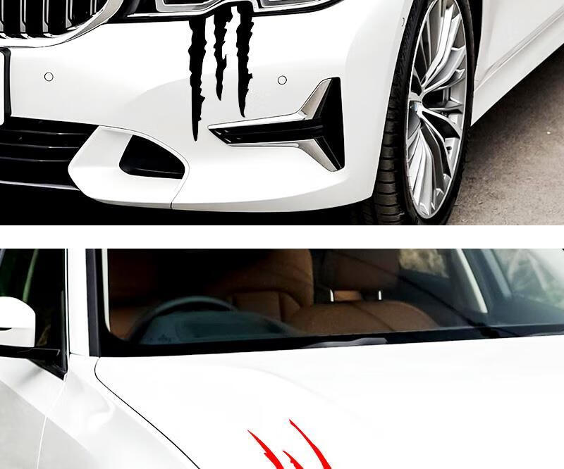 鬼爪车贴纸大灯引擎盖抓痕车贴创意改装饰鬼爪子车贴灯眉贴爪痕贴4010