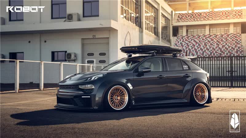 适用于领克03碳纤维尾翼02顶翼 02hb改装robot机器人abs亮黑 中翼 定