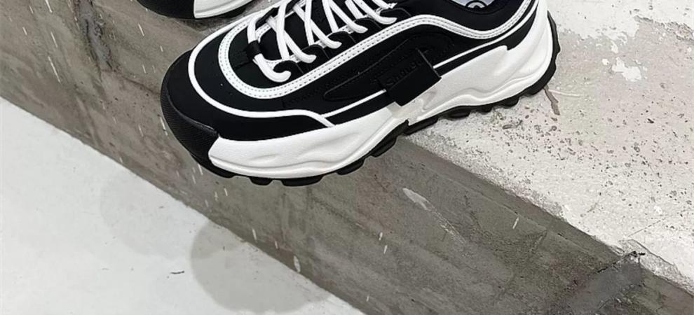 贤语黑白老爹鞋女ins潮2021年新款秋冬增高厚底运动松糕休闲鞋女鞋子