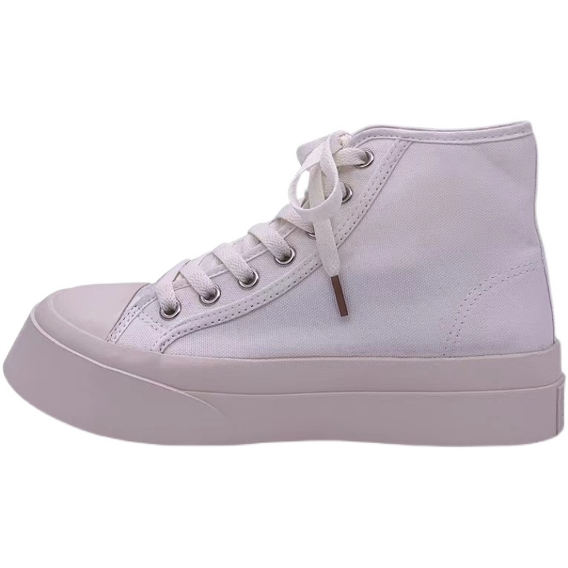 时尚女鞋 帆布鞋 港萌 大头踩感高帮小众款百搭帆布鞋女2021春夏季网