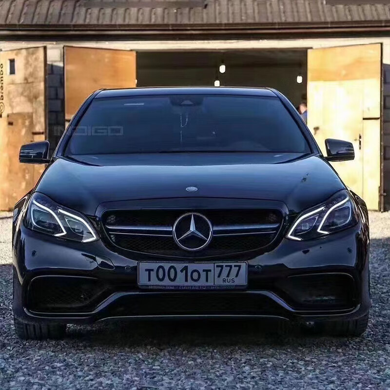 适用于w212奔驰e级改装e63大包围碳纤维前唇前铲侧裙后唇尾翼中网后期