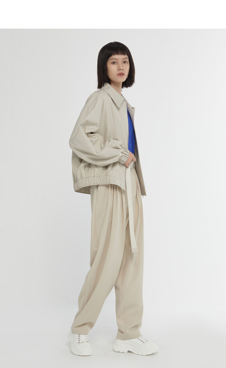 bosie石津川21秋新款百搭自然夹克质感流行外套潮灰绿m