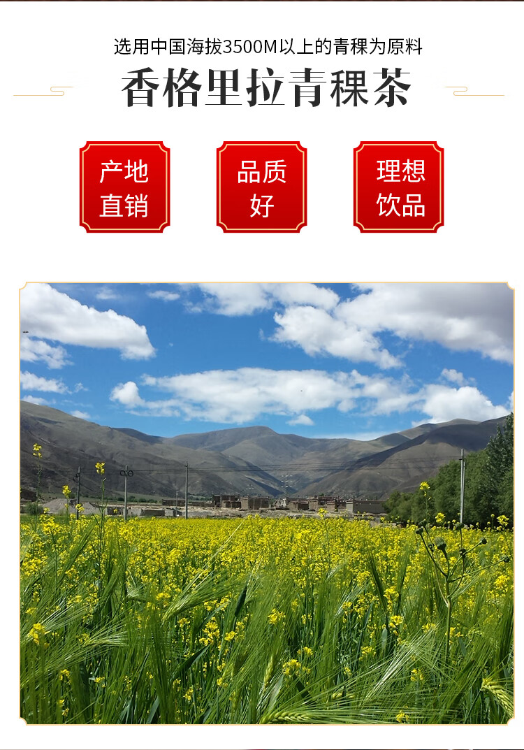 5折格里拉黑青稞茶207g礼盒装云南产即食冲泡麦黑青稞茶 麦香味【1