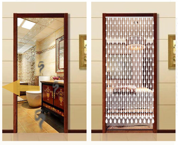 珠帘水晶隔断客厅门帘子过道门对门卫生间玄关装饰免打孔罗蒙卡帝全