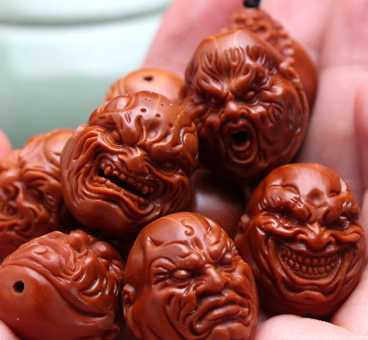 艾美福 恶僧橄榄核手串男苏工纯手工雕刻铁核大籽舟山文玩橄榄胡手链