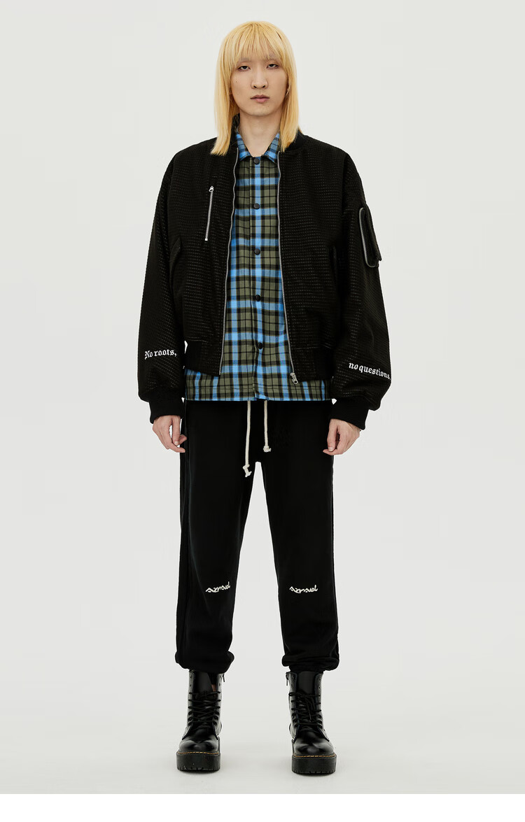 inxxstreetblackandblank21冬新潮牌宽松夹克外套男女情侣款灰色xs