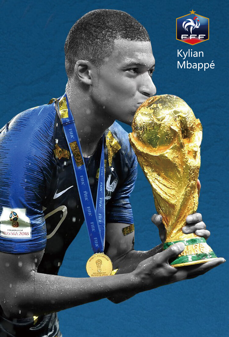 足球球星海报墙贴纸高清墙壁画墙纸宿舍姆巴佩梅西c罗内马尔海报