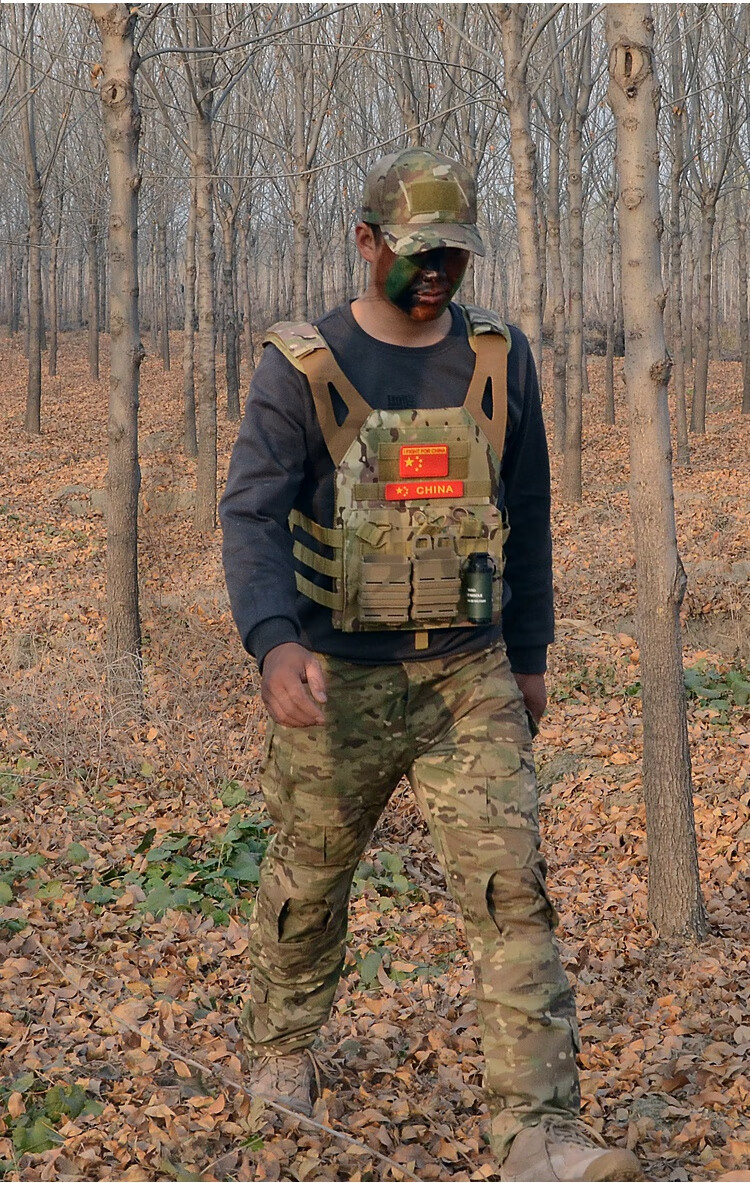 西北风jpc多功能战术背心特战防弹马甲防刺服钢板装备衣 mc迷彩(少年