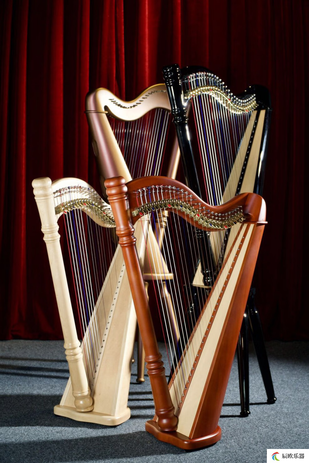 品质好物台湾kristall竖琴普及竖琴爱尔兰竖琴专业乐器小竖琴扮键竖琴