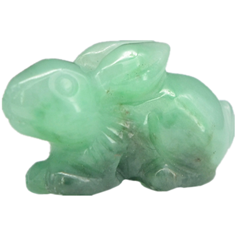 小小钰 天然a货翡翠兔子吊坠a货缅甸玉兔挂坠翠绿精致立体生肖小兔子