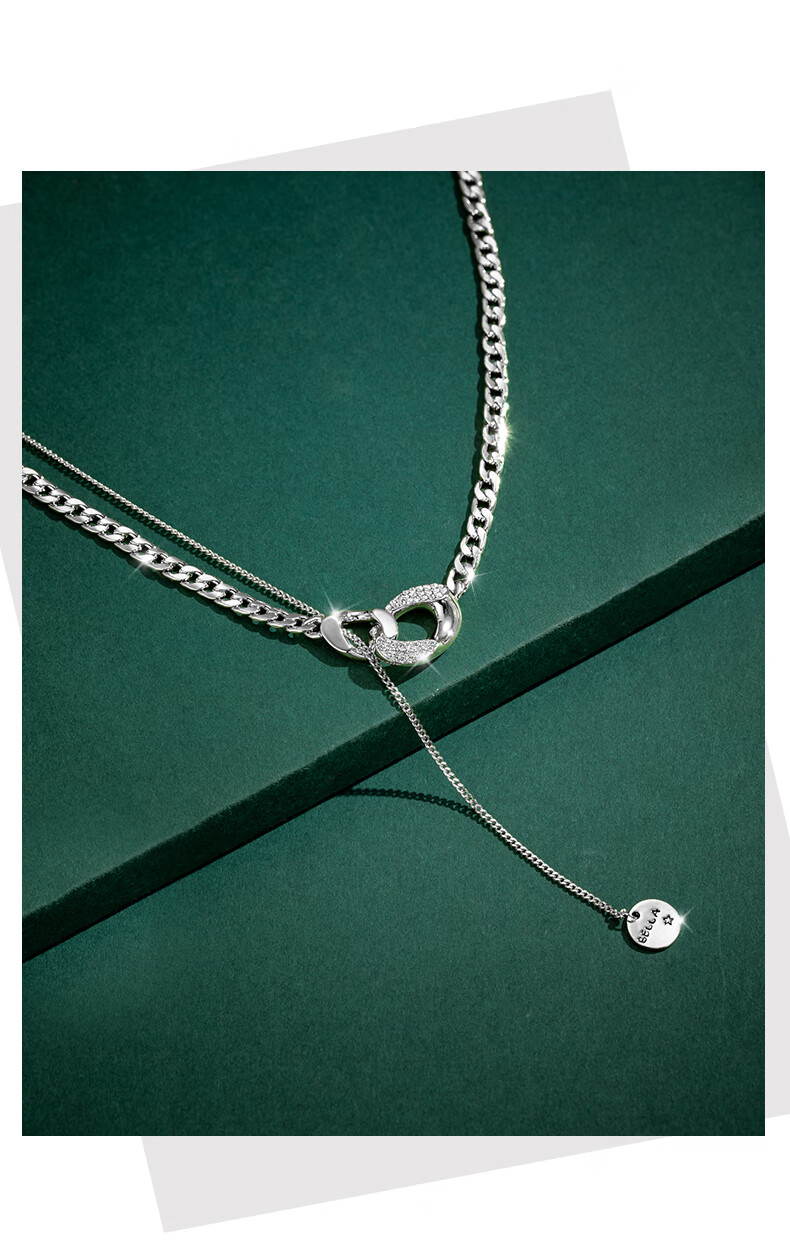 dkid字母项链2021年新款女ins嘻哈轻奢小众饰品设计感锁骨链颈链白