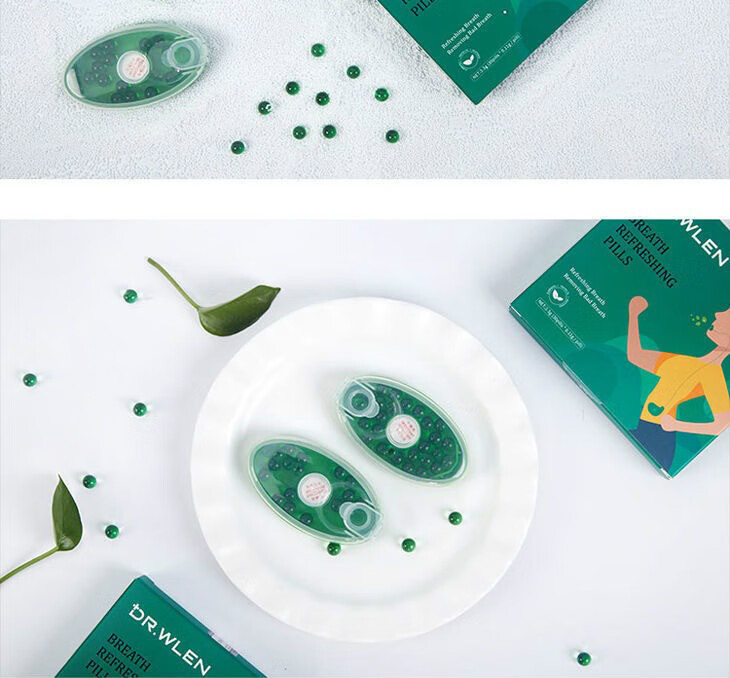 叶绿素爆珠糖英国迪王去幽小绿丸爆珠口气糖多规格drwlen口气珠清新丸