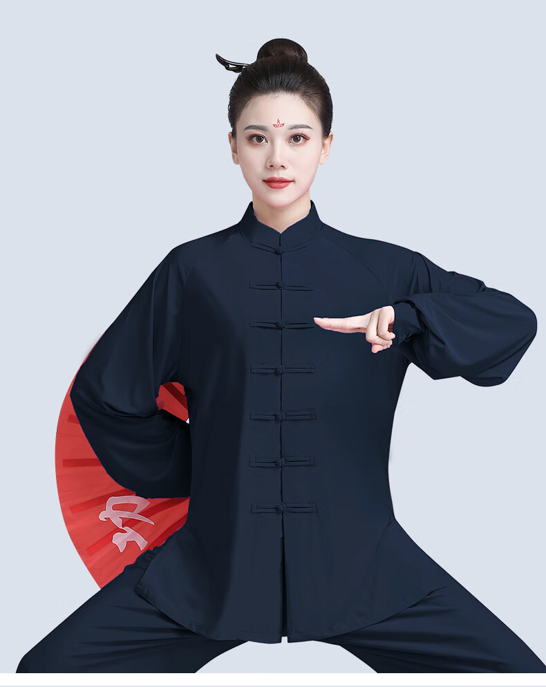 山人运动牛奶丝太极服女武术服练功服男士中老年新款春秋太极拳服装