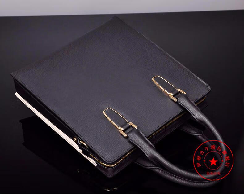 伊顿公牛商务竖款手提包男士单肩斜挎包公文包男商务包牛皮包小提包