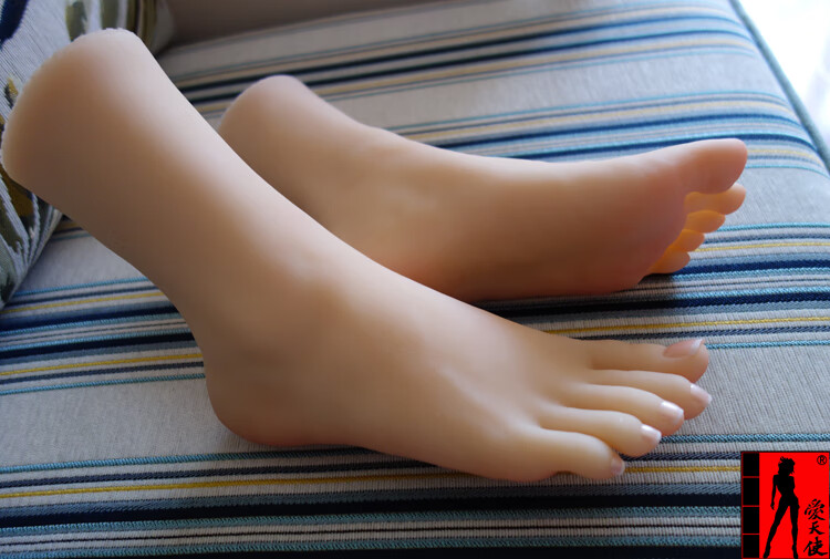 仿真足模 女脚模美脚倒模丝袜鞋模拍照硅胶真人模特道具模型 左脚骨骼