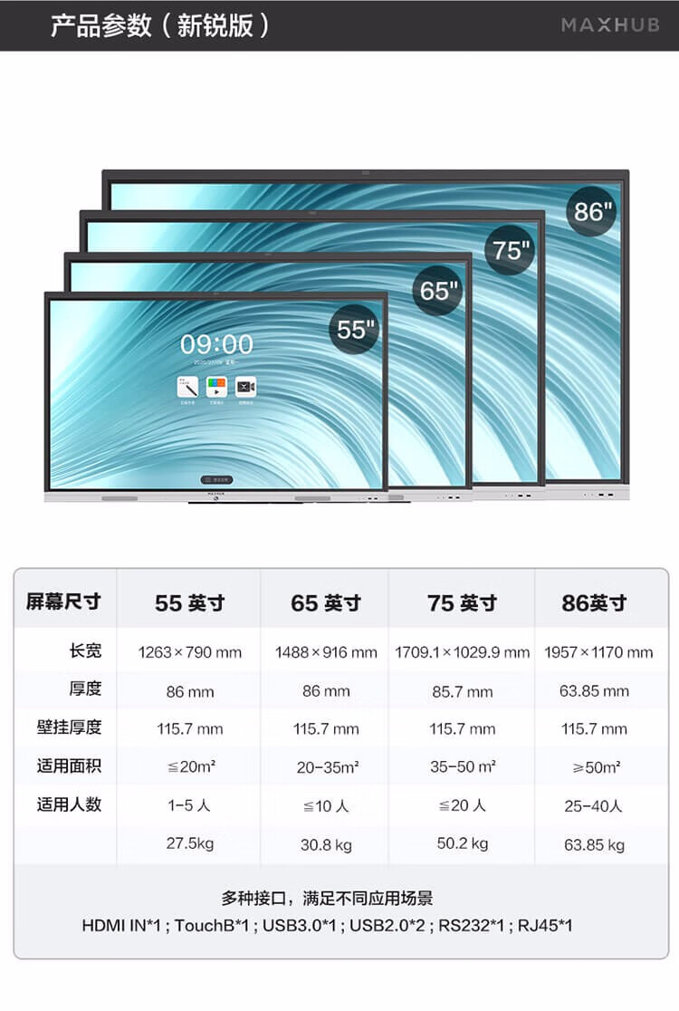 maxhub会议平板新锐pro版触控一体机商务办公视频会议大屏企业智慧屏