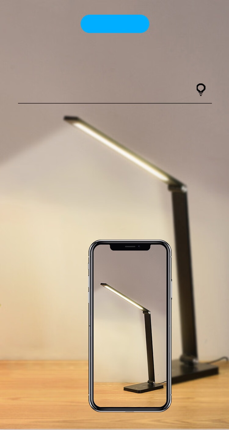 无线充电灯usb触摸调光调色铝合金跨境床头充电台灯简约黑10w快充不带