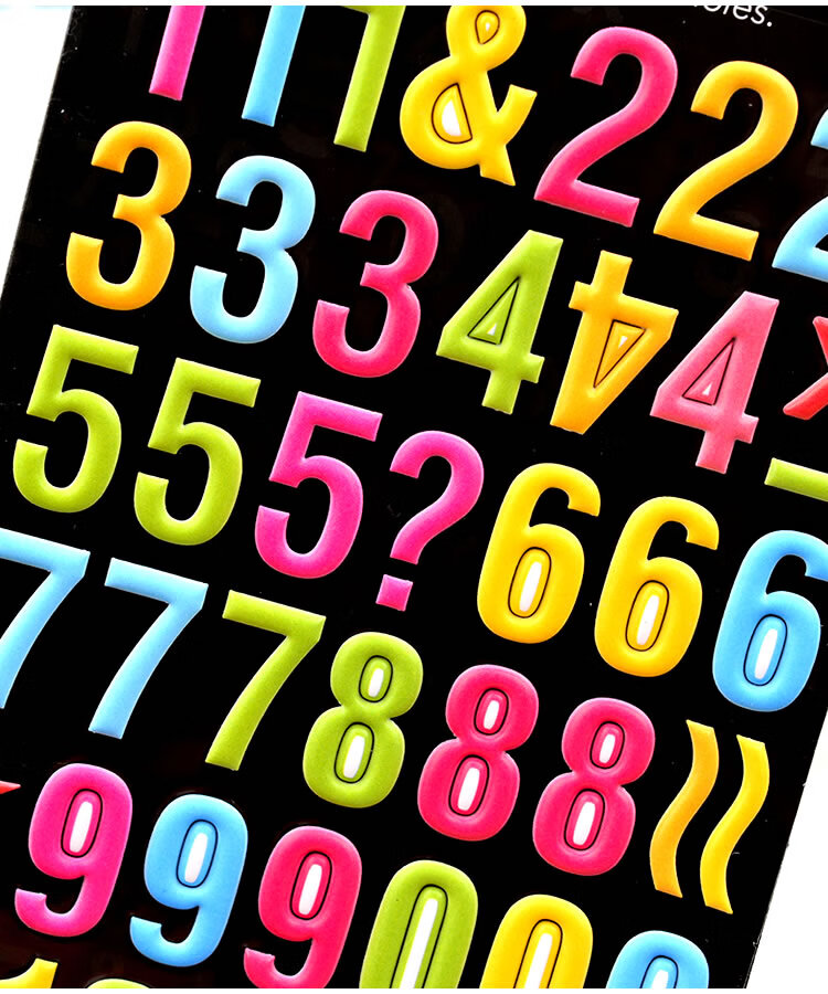 彩色数字符号号码立体3d泡泡贴纸加减乘除儿童宝宝认知启蒙粘贴画
