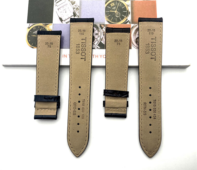 天梭1853宝环系列t108装皮带t108408a厂真皮表带手表链配件男 装棕皮