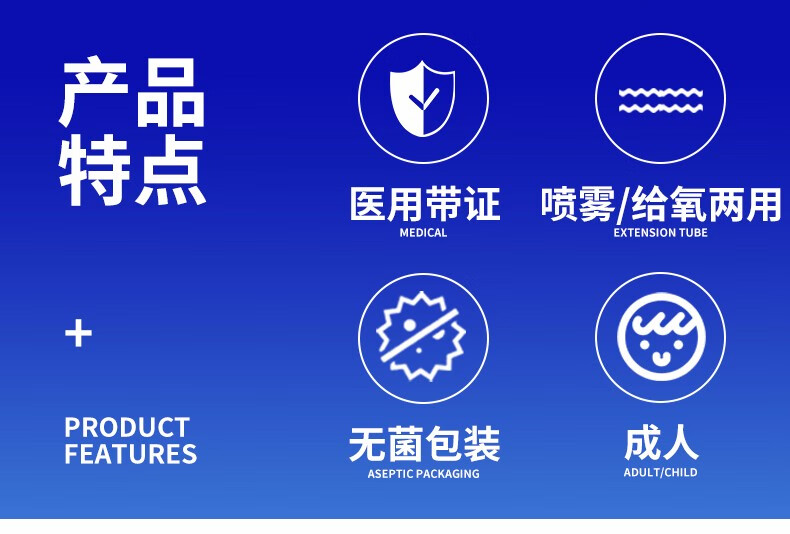 医用气切雾化面罩气管切开雾化吸氧湿化医院家用无菌成人儿童老人 气
