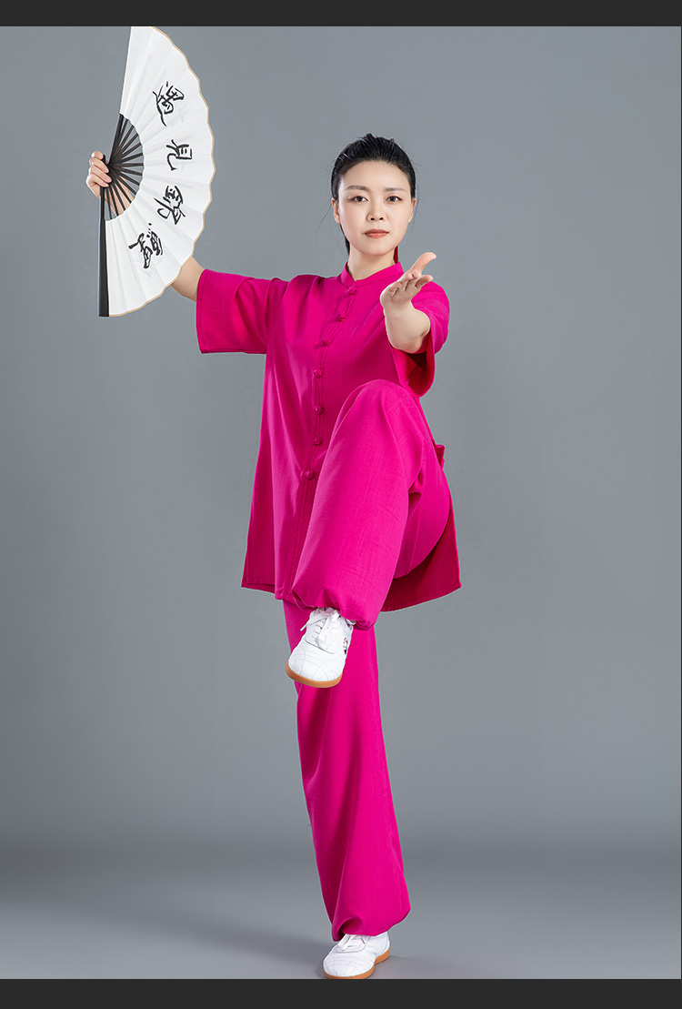 【优选好物】武·印象太极服2022年夏季薄款中袖锦鲤太极服女男棉麻低