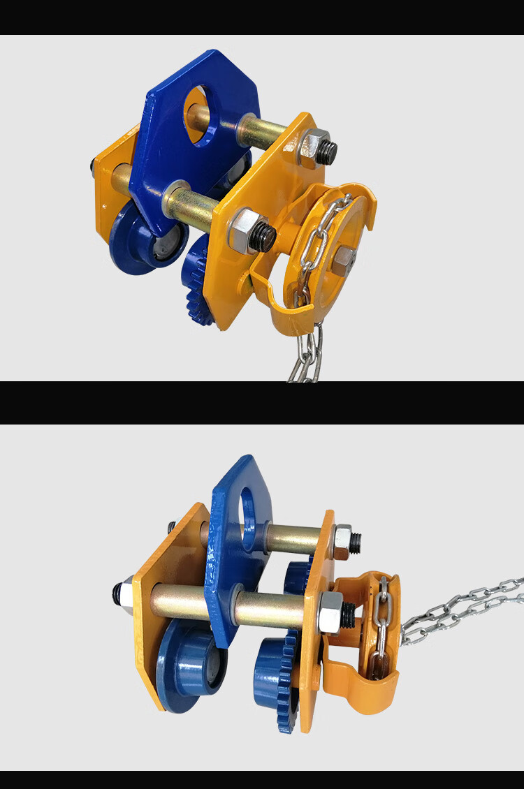 手推跑车工字钢滑车小猫头吊3t吨起重滑轮手拉电动葫芦单轨行车t型05t