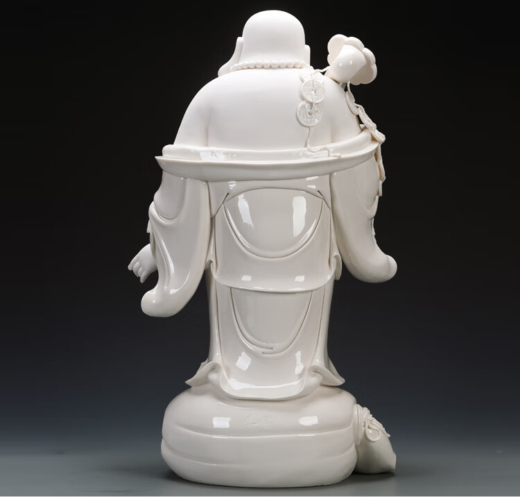 珠筠 元宝弥勒陶瓷摆件 陶瓷弥勒佛大肚佛笑佛佛像摆件家用供奉客厅