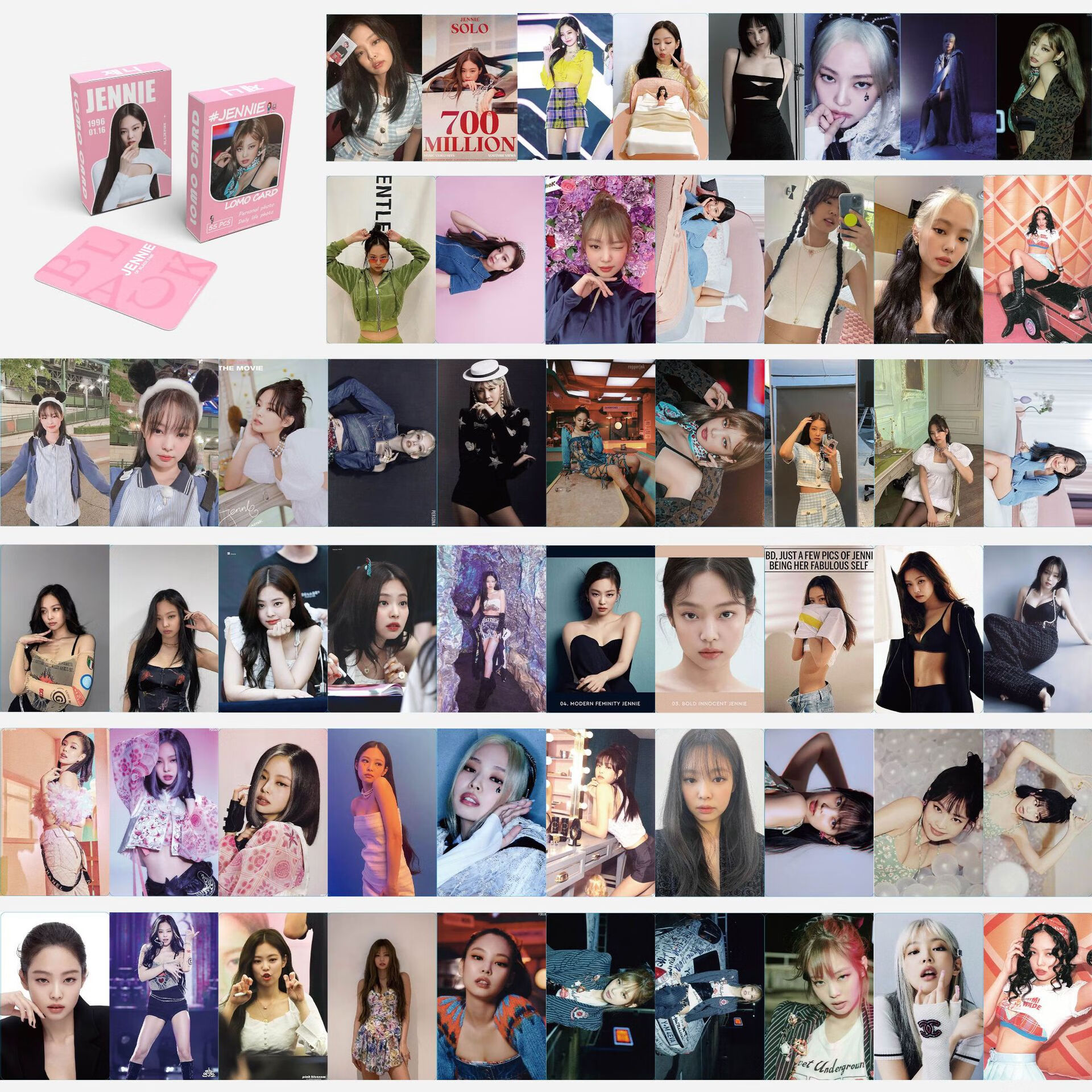 rose朴彩英照片花海秀自制 jennie金珍妮盒装小卡 176卡位卡册【图片
