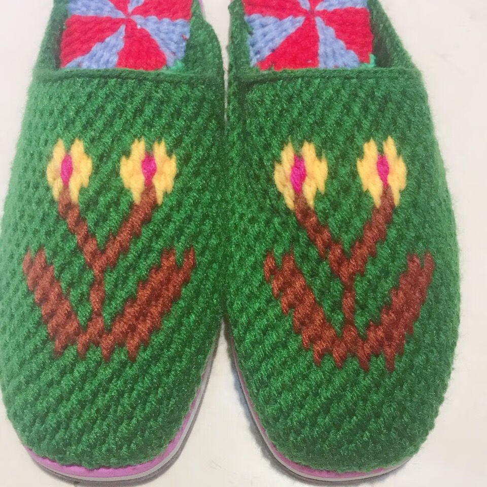 毛线拖鞋手工毛线拖鞋结婚陪嫁拖鞋成品手工编织拖鞋纯手工拖鞋成品a