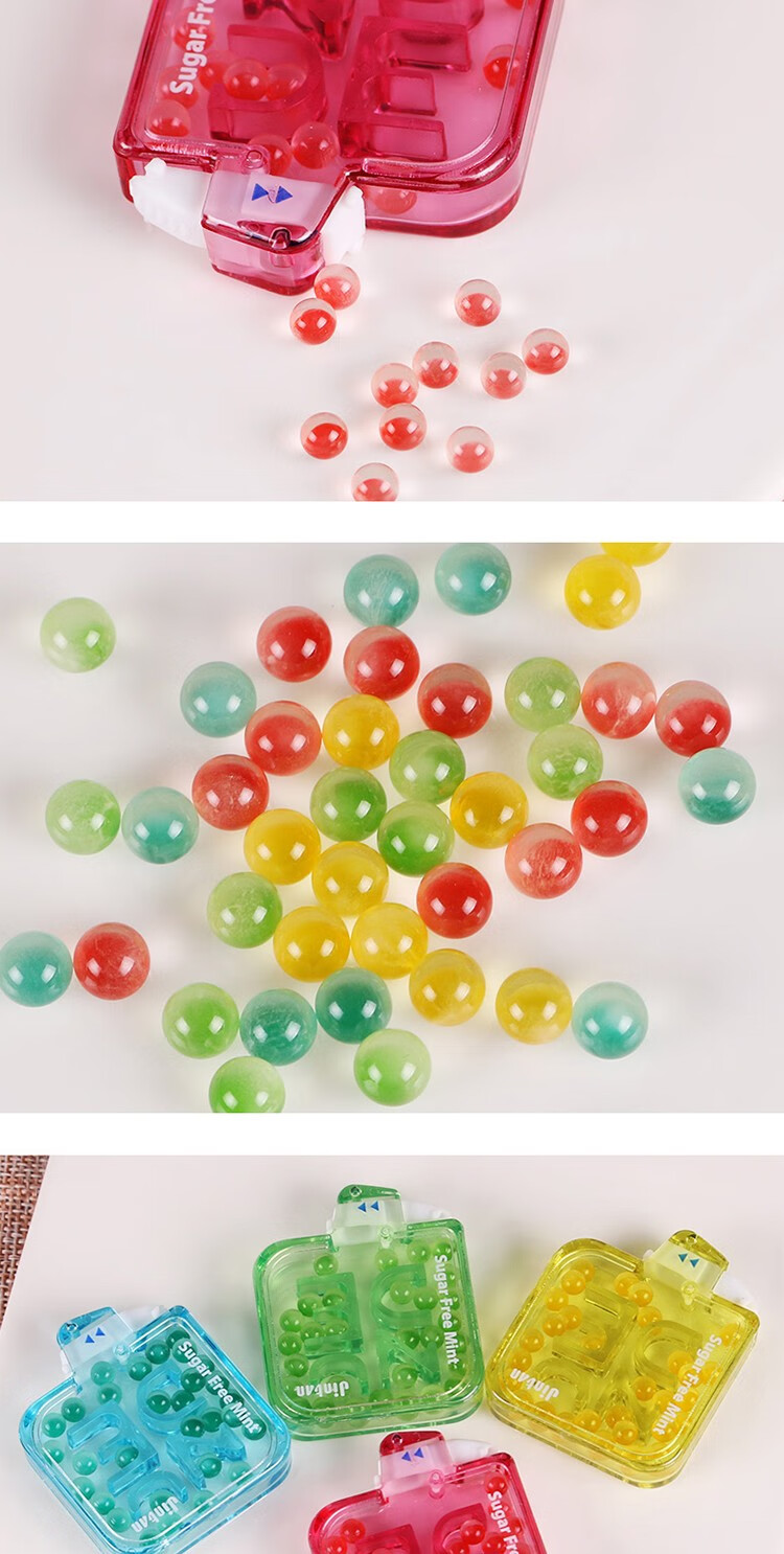 泰国原装进口日本森下仁丹jintannude爆珠糖薄荷爽口糖4口味组合口气