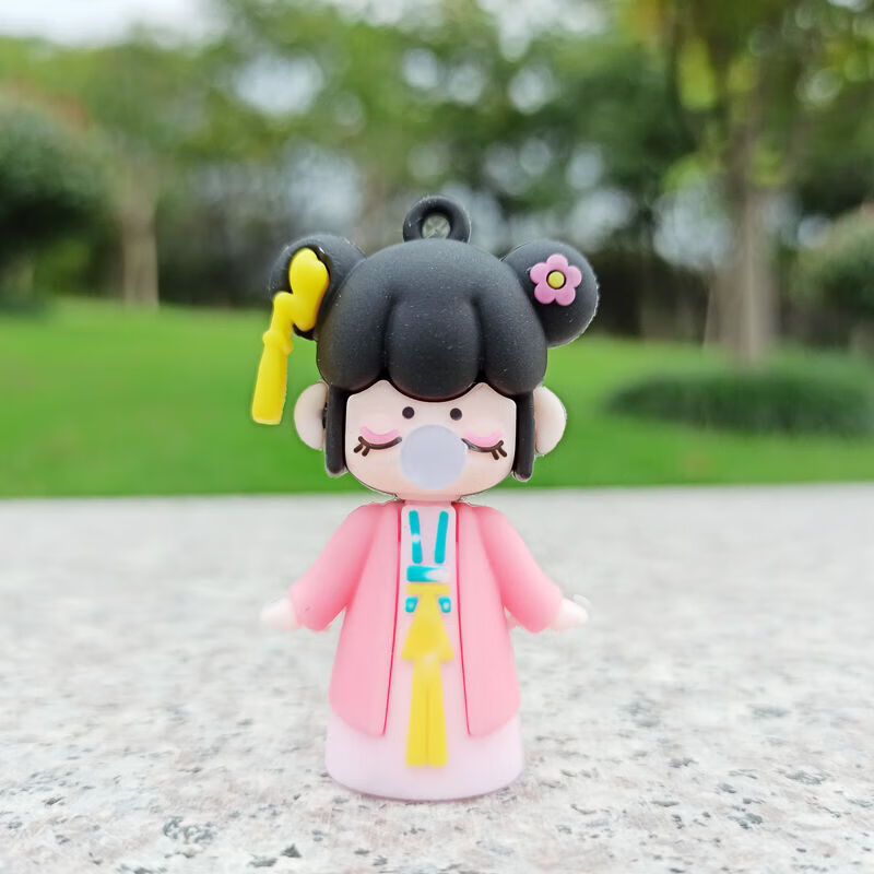 国潮盲盒古风女子网红鼻涕泡娃娃软胶公仔玩具礼品钥匙扣人偶 礼盒装