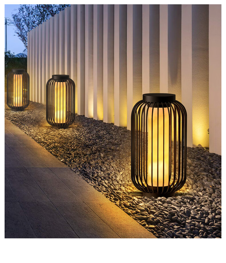 梓然新中式庭院灯户外防水草坪灯别墅花园景观灯公园中式灯笼落地灯 c