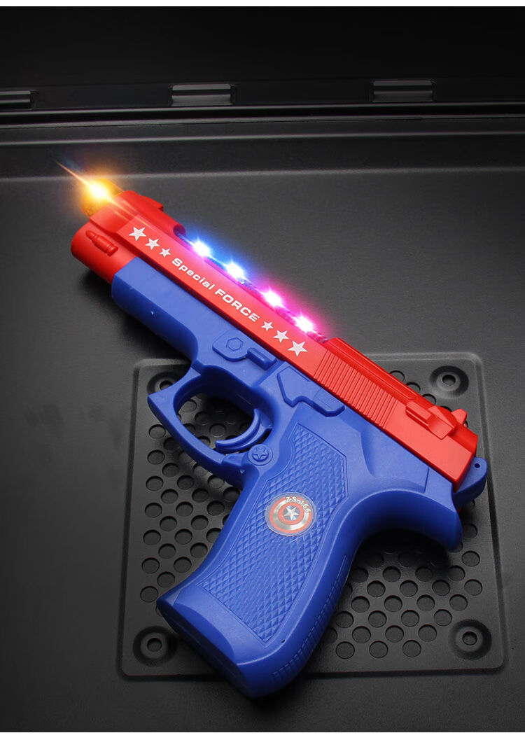 儿童电动音乐发光发声冲锋伸缩震动迷彩新款突击灯光宝宝玩具枪13岁4