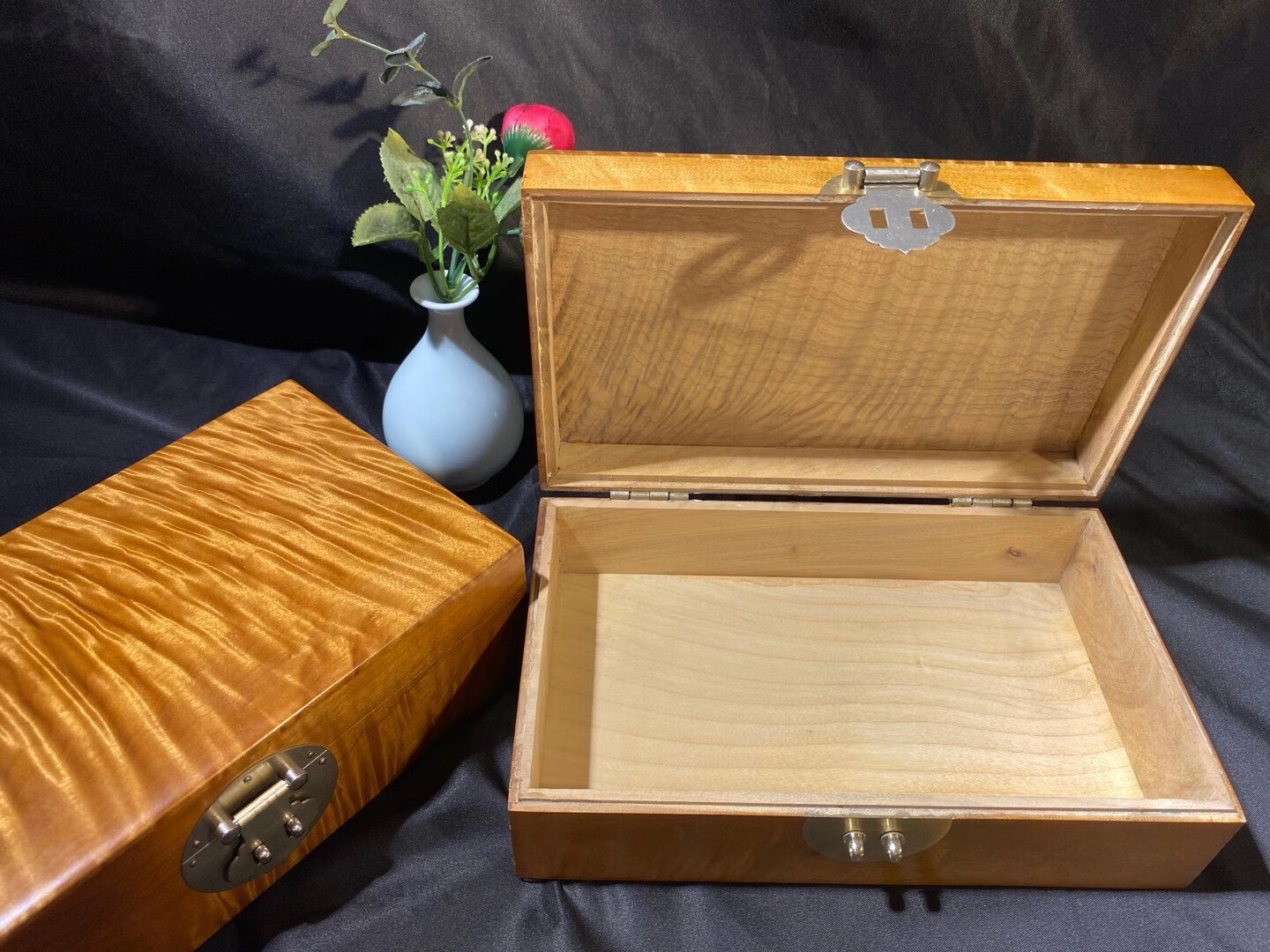 金丝楠木首饰盒小叶桢楠珠宝收纳盒中式收藏送礼仿古木质长方形知古