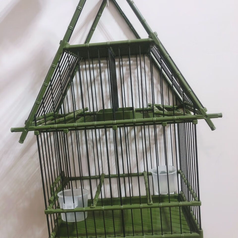 凡佰酷精品塑钢鸟笼打笼鸟用机关笼拍笼踏笼黑子贝子鸟食盒自锁防风