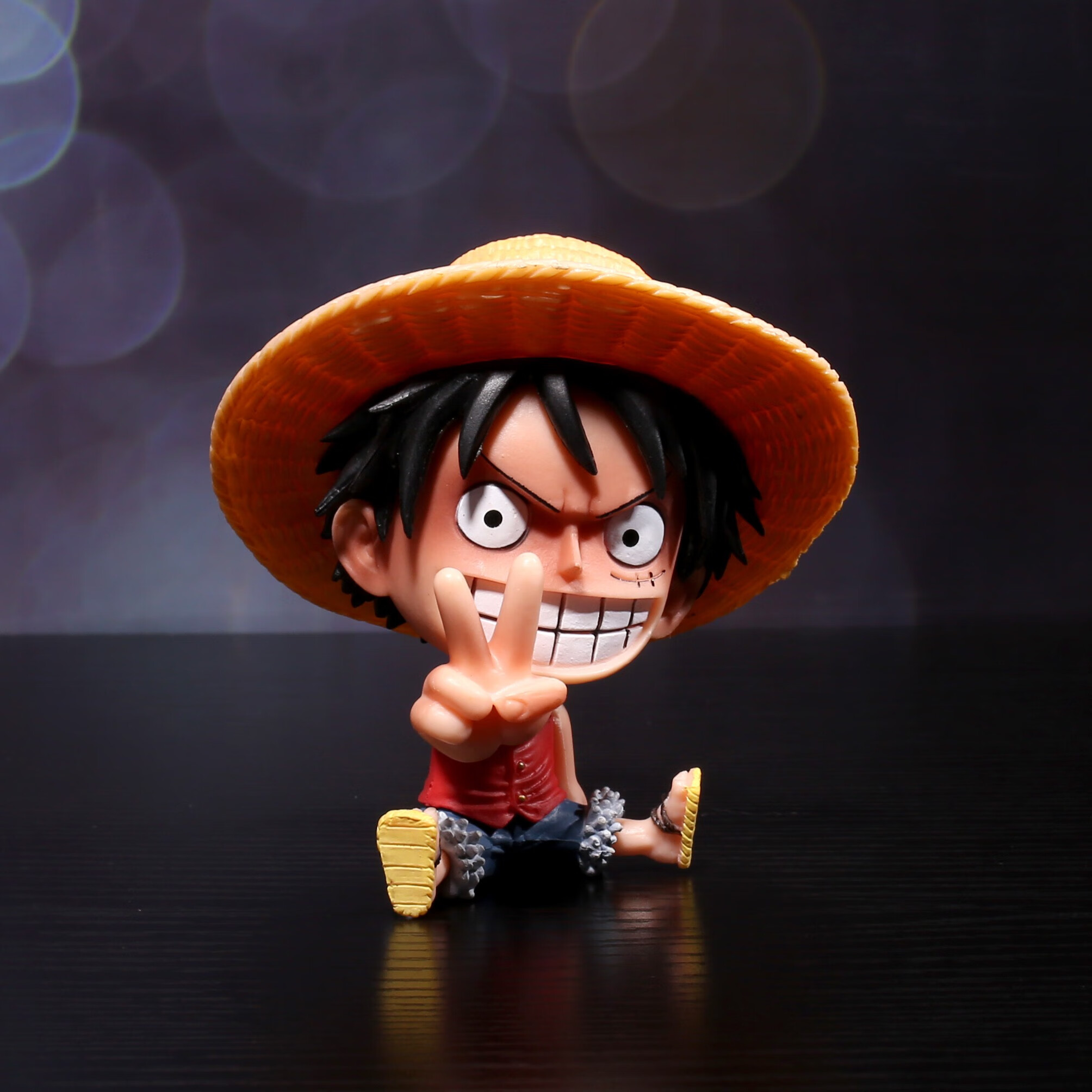 个性创意海贼王手办q版路飞索隆可爱公仔动漫模型车载摆件送礼物 星光