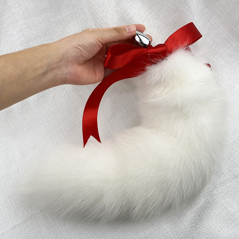 情趣cos道具小号性感夫妻尾巴真毛40cm女可拆狐狸尾巴肛塞sm 小灰狐真