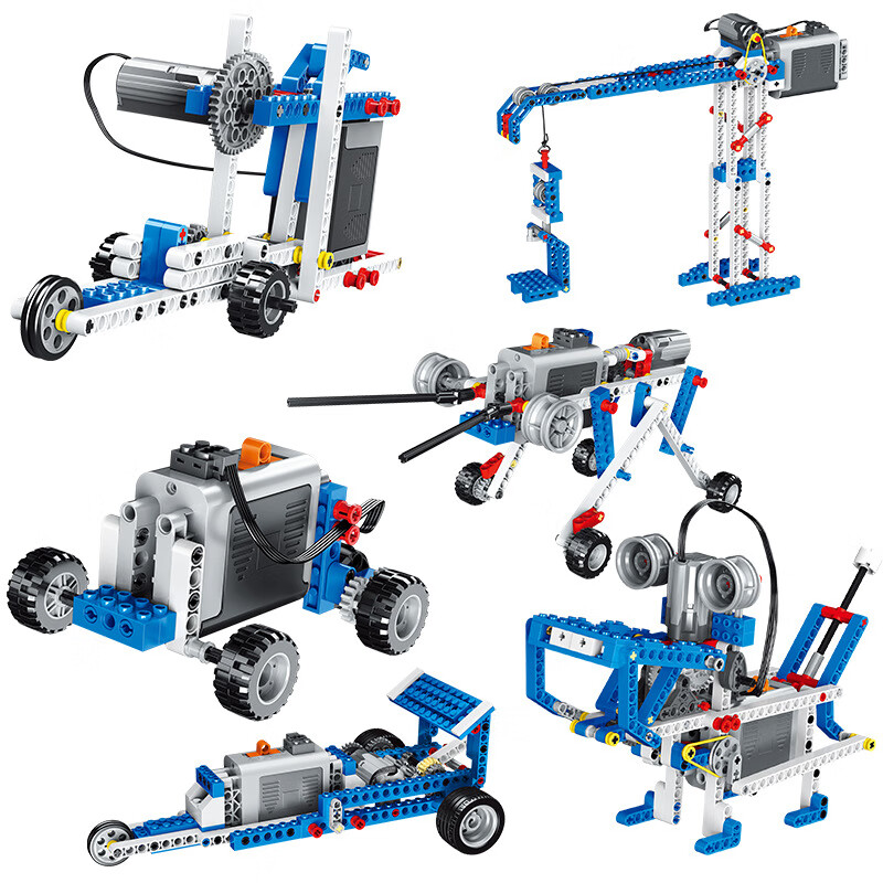 组装9686动力机械套装机器人编程课程教具电动科教拼装积木玩具桶装带