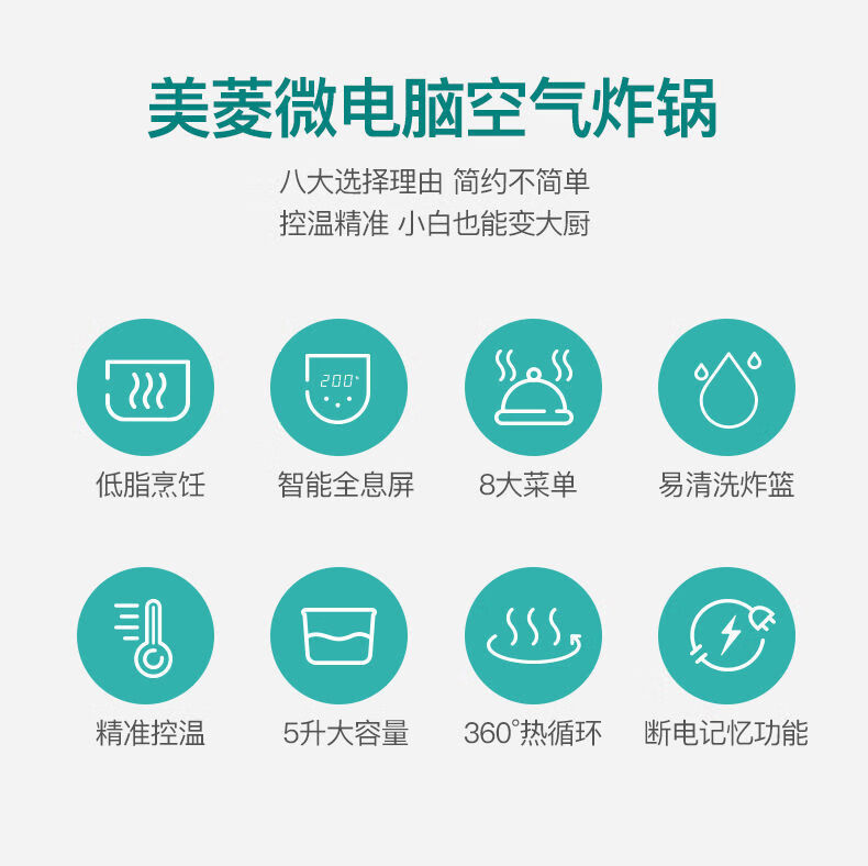 5升大容量健康无油烟空气炸锅家用多功能电炸锅3.7升yi 2.