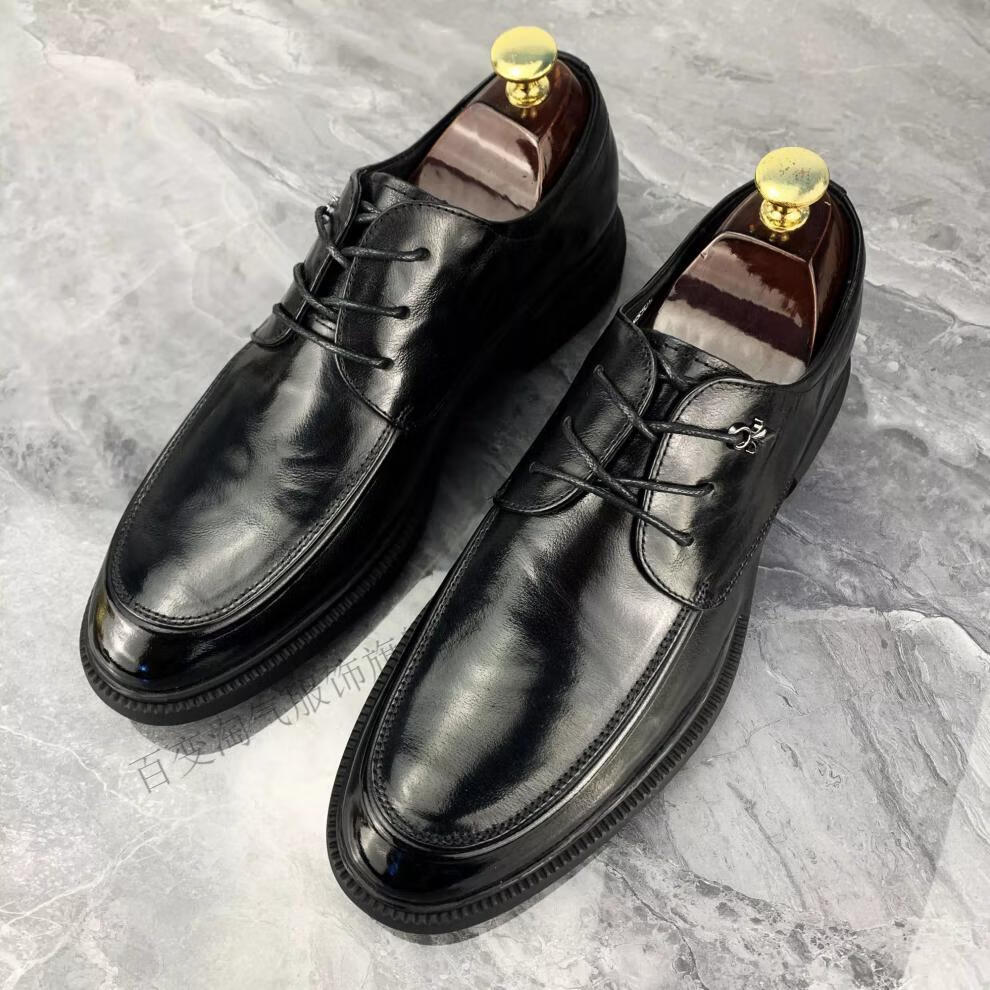 诺思烟斗皮鞋牛皮圆头时尚皮鞋系带日常百搭皮鞋抖音同款 百变淘气