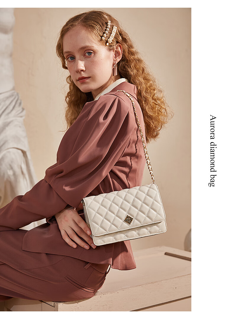 【新品】vh单肩女包新款极光菱格包轻奢夏季时尚链条斜挎包简约腋下单