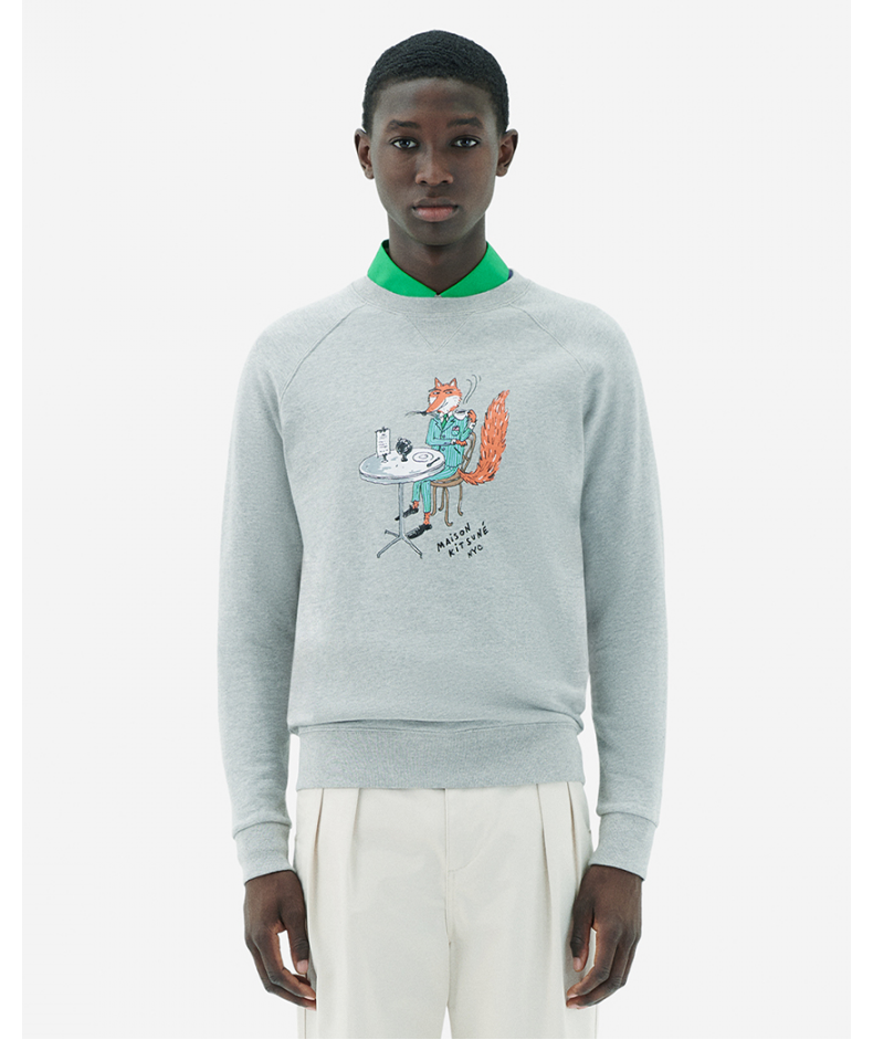 maison kitsune2022秋冬午后狐狸胶囊系列全棉男士圆领卫衣 【灰色】