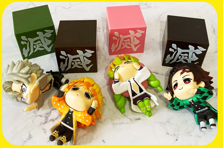 法莱居 鬼灭之刃(盲盒 q版)炭治郎祢豆子蝴蝶忍手办公仔 趴趴 盒蛋