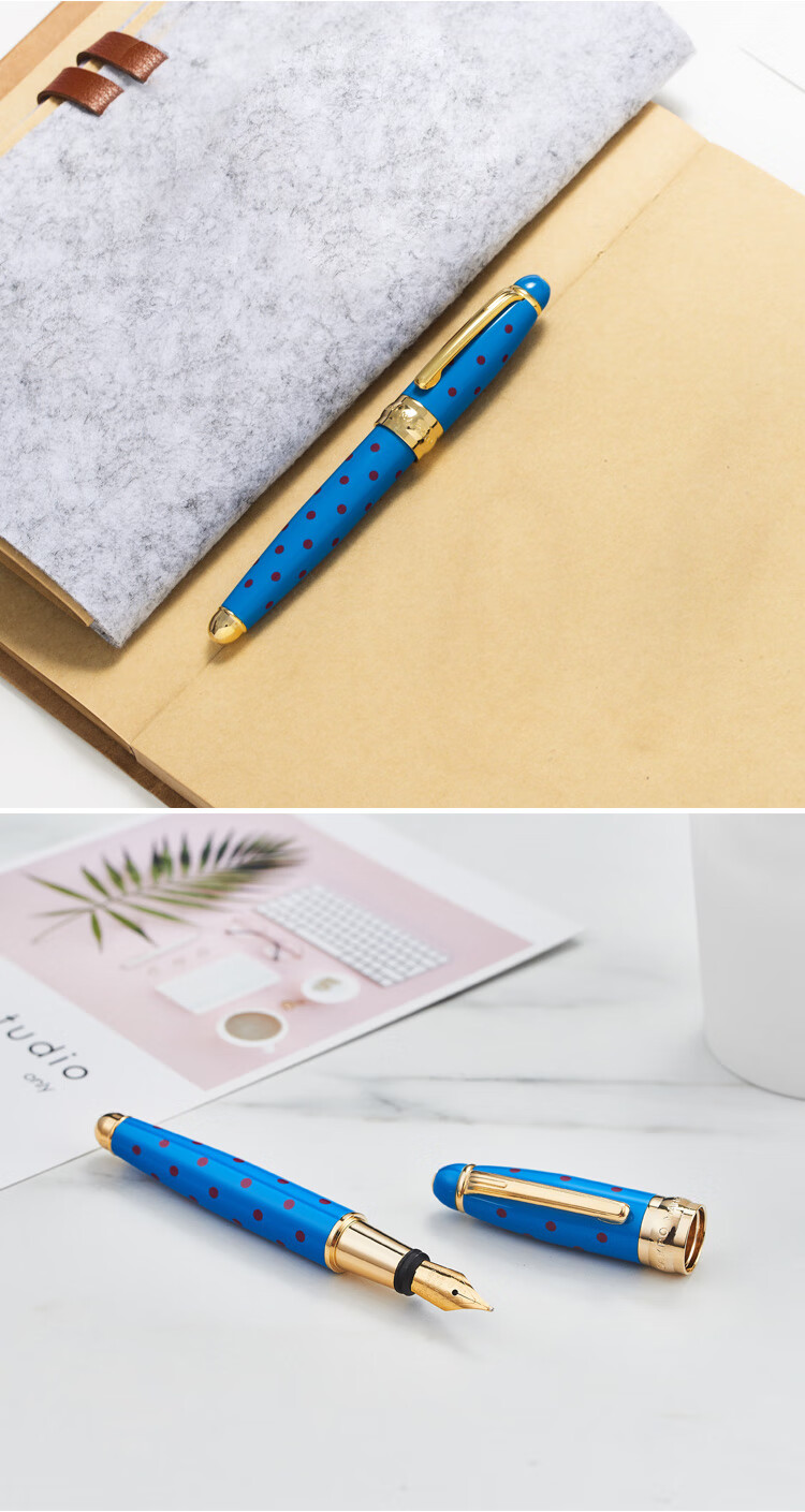 凯博campomarzio钢笔女生礼盒专用波点小钢笔学生送礼生日礼物薄荷绿0