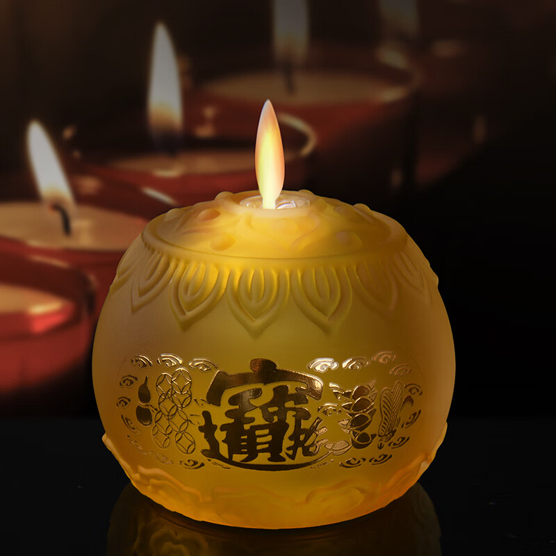 佛灯佛前供灯家用供佛灯led长明灯电池款财神灯蜡烛台观音莲花灯 款款