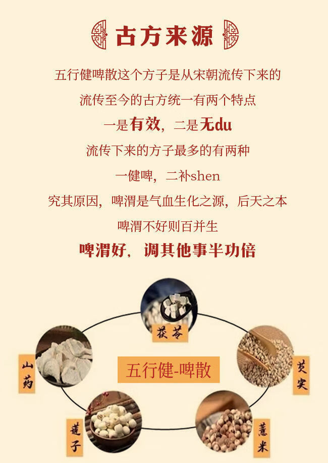 伟博五行健脾散山药薏米芡实粉养胃食品儿童脾胃调理茶七味早餐糊七味