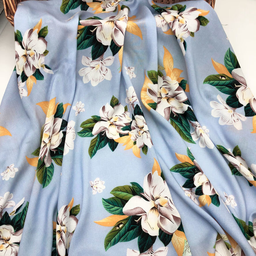 娴卡3米价绵绸印花布料人造棉面料夏季衬衫连衣裙时装裙子睡衣碎花布