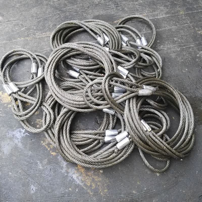 重型钢丝绳压扣吊装索具搬运设备绳套仪器挪移吊具工地塔吊绳索扣