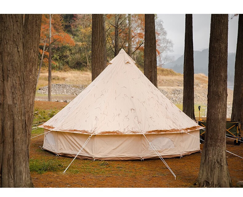 山之客户外露营加厚棉布营地大帐篷蒙古包防风防雨 蒙古包5*5米棉布