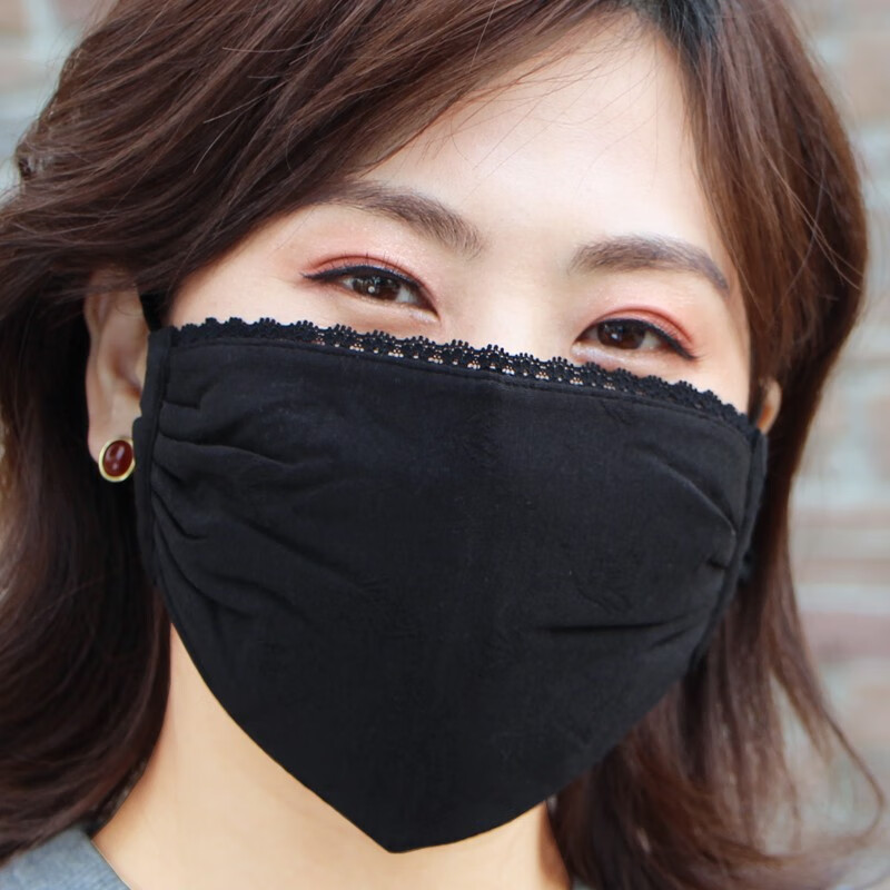 珥妃黑色女款口罩棉加大号加大码全脸柔软时尚秋冬季薄棉防寒防风柔软